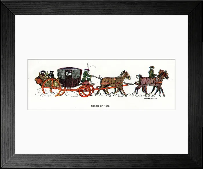 Framed Print : Coach of 1640 by Edward Penfield Framed Print : Coach of 1640 by Edward Penfield