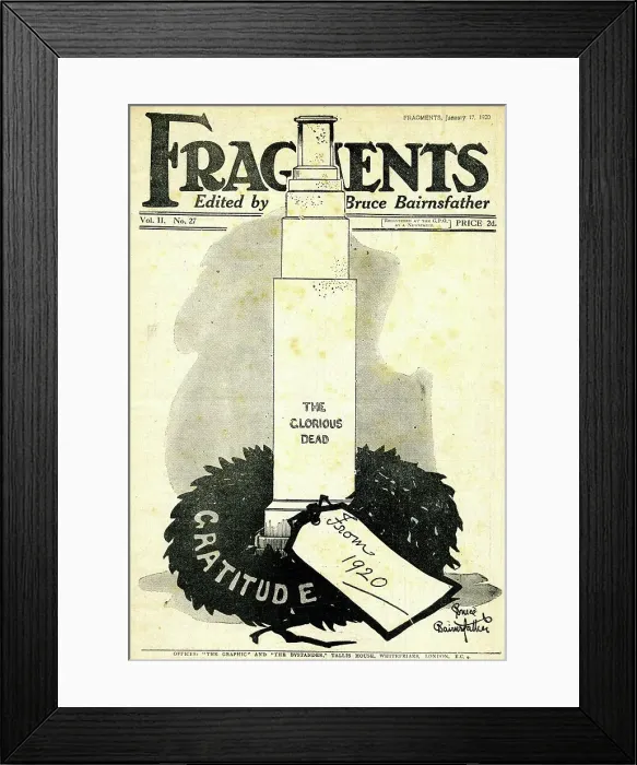 Framed Print : Cover design, Fragments magazine, Cenotaph Monument Framed Print : Cover design, Fragments magazine, Cenotaph Monument