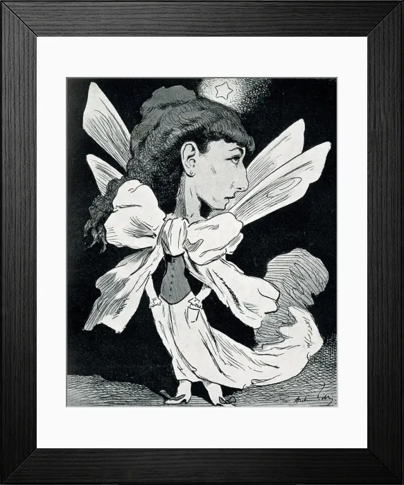 Framed Print : Sarah Bernhardt, French actress, caricature by Gill Framed Print : Sarah Bernhardt, French actress, caricature by Gill