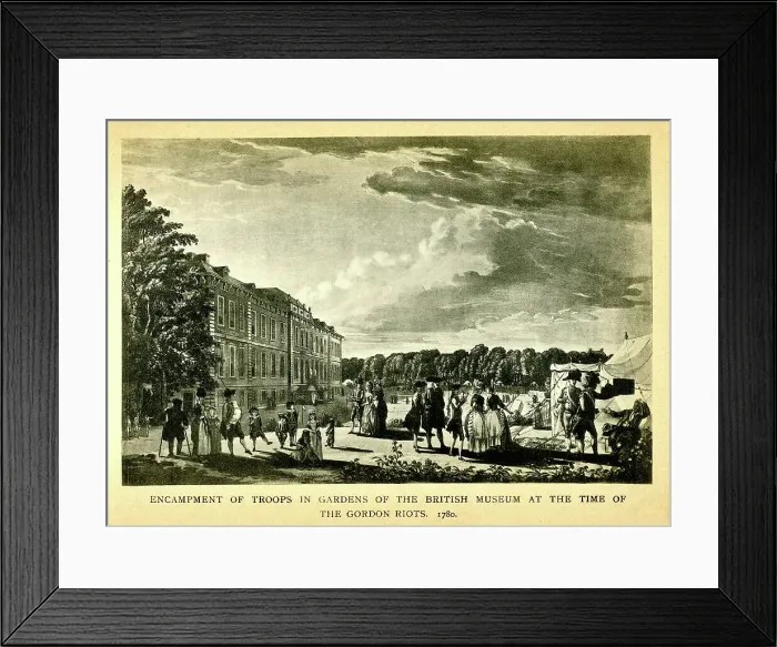 Framed Print : Army Encampment at the British Museum, Gordon Riots Framed Print : Army Encampment at the British Museum, Gordon Riots