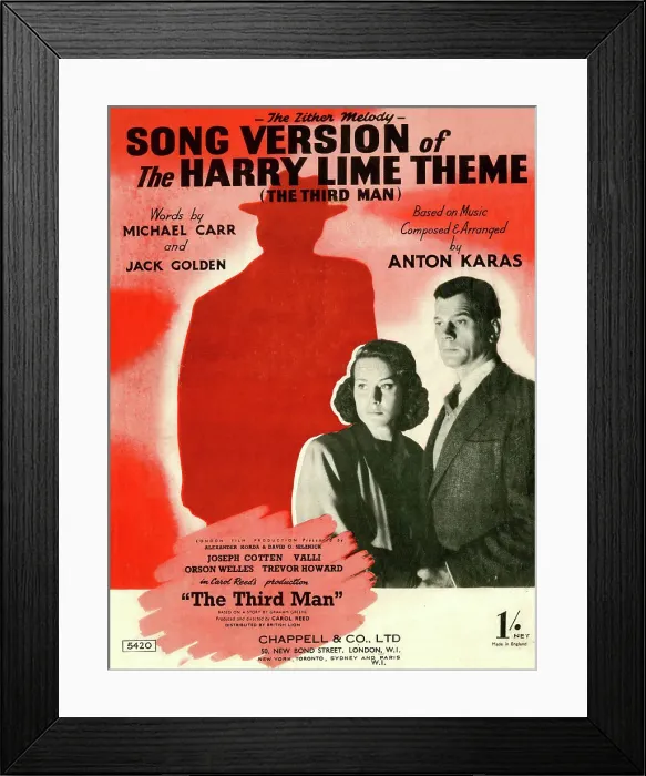 Framed Print : Music cover, The Harry Lime Theme (The Third Man) Framed Print : Music cover, The Harry Lime Theme (The Third Man)