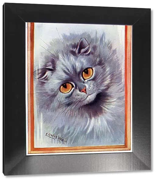 Cat Beauty Reflecting in the Mirror by Louis Wain