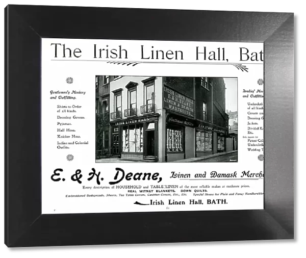 Advert for E. & H. Deane, The Irish Linen Hall, Bath