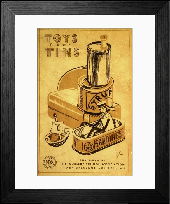 Framed Print : Leaflet, Toys from Tins, The Nursery School Association Framed Print : Leaflet, Toys from Tins, The Nursery School Association