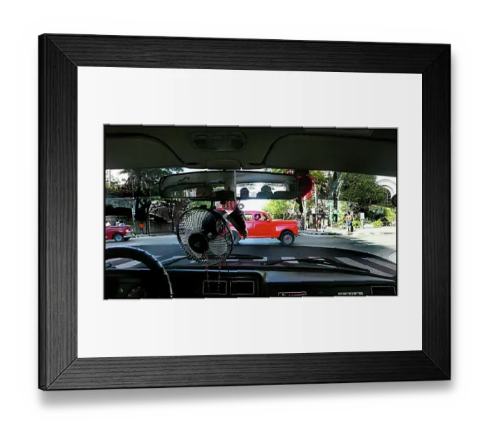 Framed Print : Street from Taxi interior, Havana, Cuba Framed Print : Street from Taxi interior, Havana, Cuba