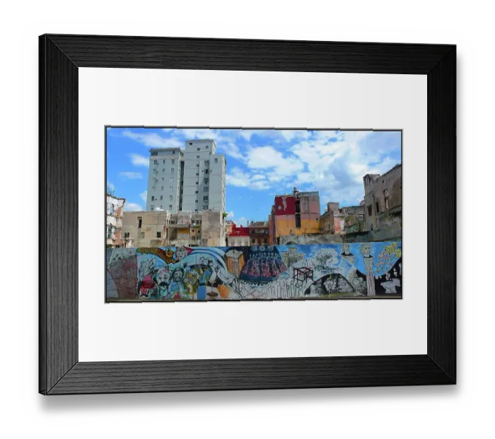 Framed Print : Graffiti and apartment buildings, Havana, Cuba Framed Print : Graffiti and apartment buildings, Havana, Cuba
