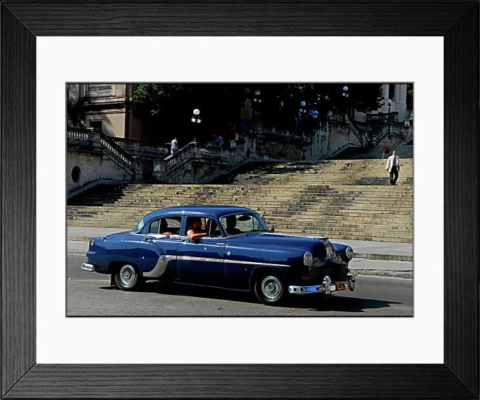 Framed Print : Car outside, Havana university, Cuba Framed Print : Car outside, Havana university, Cuba