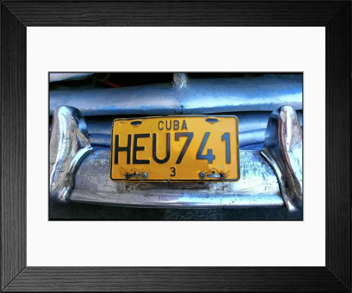 Framed Print : Car number plate, Havana, Cuba Framed Print : Car number plate, Havana, Cuba