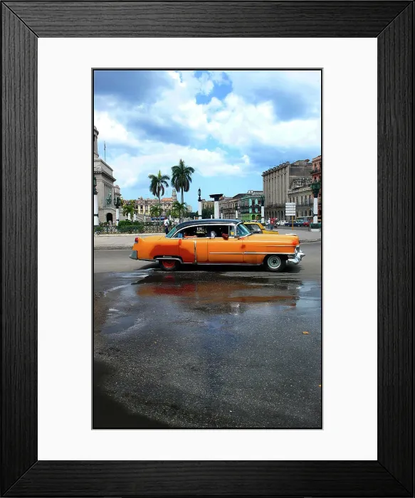 Framed Print : Old American car in cenral square, Havana, Cuba Framed Print : Old American car in cenral square, Havana, Cuba