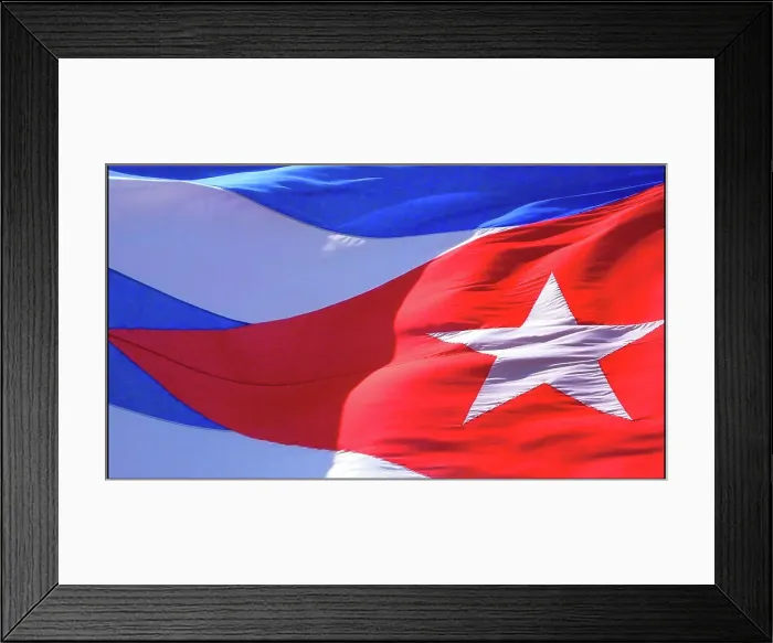 Framed Print : Close-up of Cuban flag Framed Print : Close-up of Cuban flag