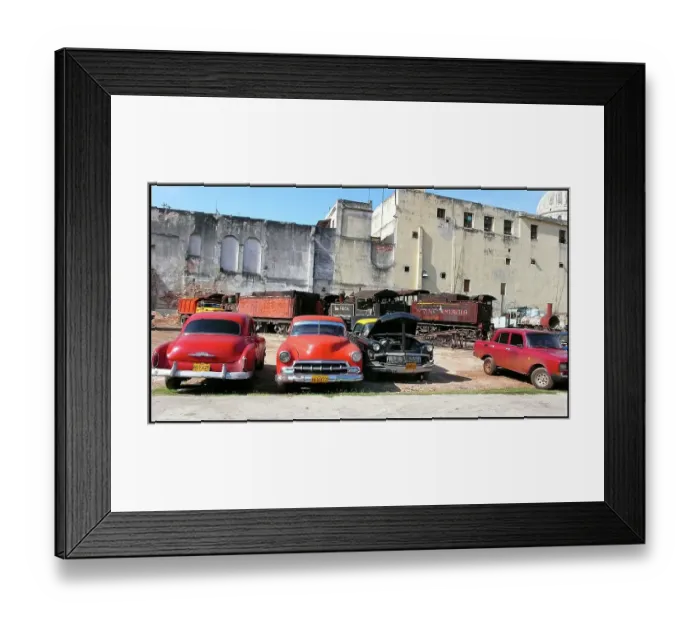 Framed Print : Cars and trains, Havana, Cuba Framed Print : Cars and trains, Havana, Cuba