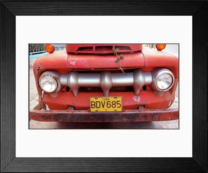 Framed Print : Front of vehicle and no. plate, Havana, Cuba Framed Print : Front of vehicle and no. plate, Havana, Cuba