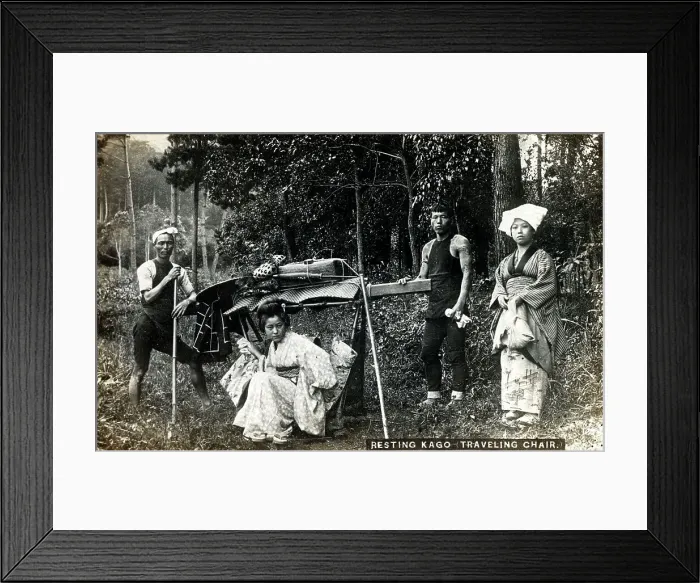 Framed Print : Resting - Kago Travelling Chair - Japan Framed Print : Resting - Kago Travelling Chair - Japan
