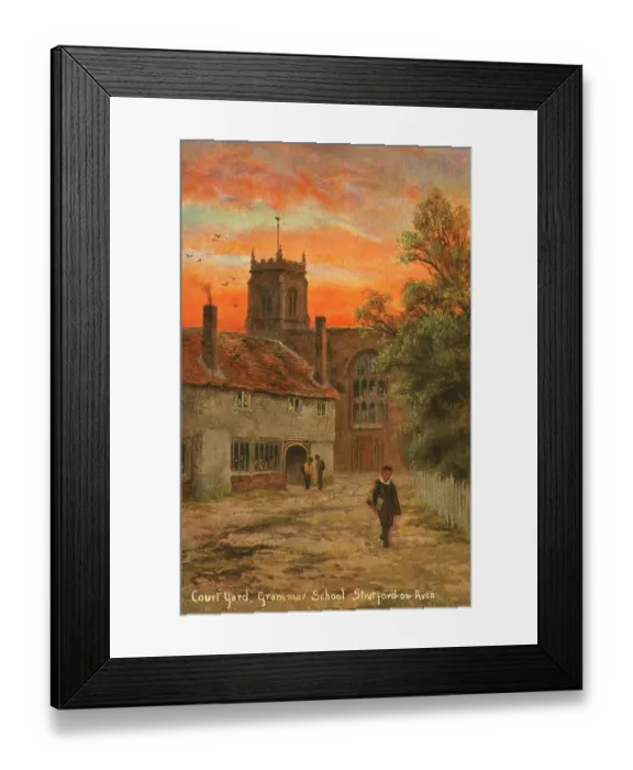 Framed Print : The Courtyard - Grammar School - Stratford-on-Avon Framed Print : The Courtyard - Grammar School - Stratford-on-Avon
