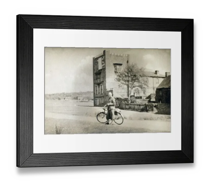 Framed Print : A smart gentleman out for a cycle - an unidentified location Framed Print : A smart gentleman out for a cycle - an unidentified location