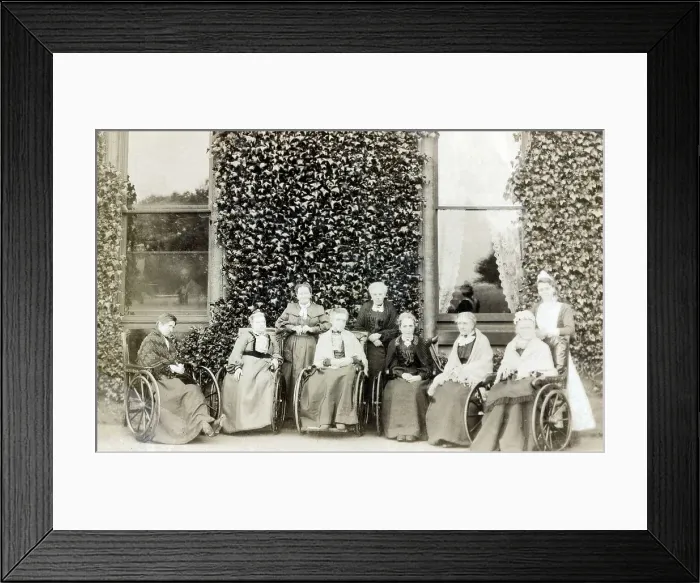 Framed Print : Grand elderly ladies outside their retirement home Framed Print : Grand elderly ladies outside their retirement home