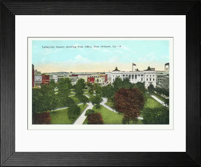 Framed Print : Lafayette Square showing the Post Office, New Orleans Framed Print : Lafayette Square showing the Post Office, New Orleans