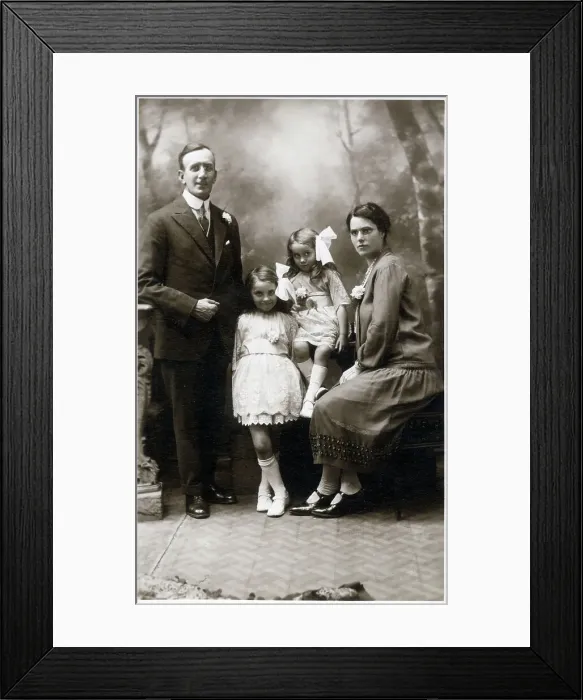 Framed Print : Photographic studio portrait - smart family Framed Print : Photographic studio portrait - smart family
