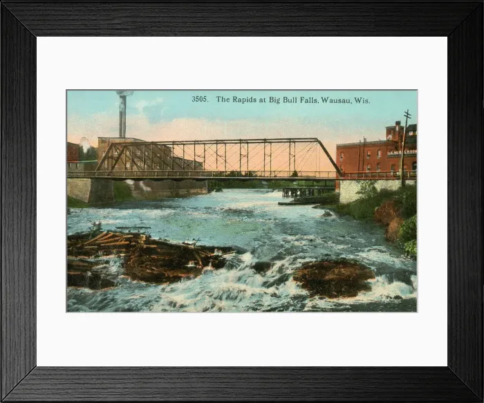 Framed Print : The Rapids at Big Bull Falls, Wausau, Wisconsin, USA Framed Print : The Rapids at Big Bull Falls, Wausau, Wisconsin, USA