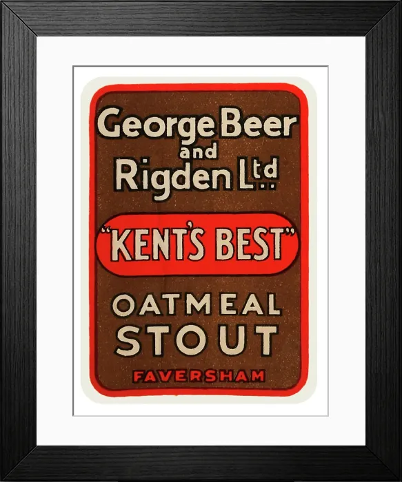 Framed Print : George Beer & Ridgen Oatmeal Stout Framed Print : George Beer & Ridgen Oatmeal Stout