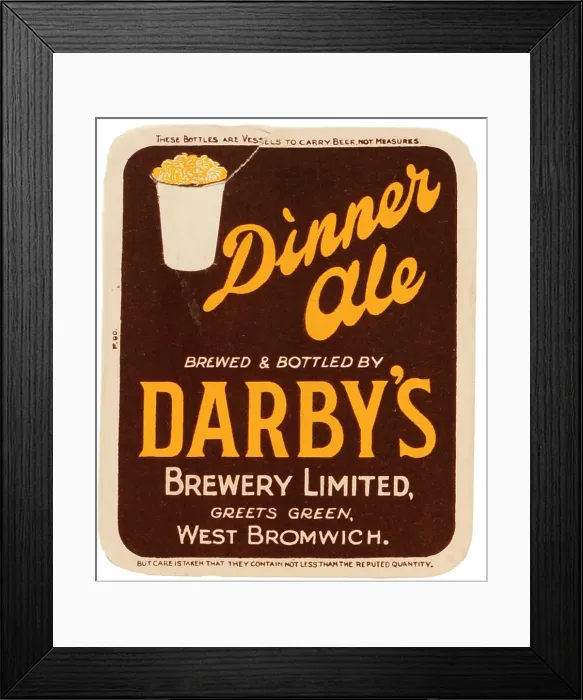 Framed Print : Darby's Dinner Ale Framed Print : Darby's Dinner Ale
