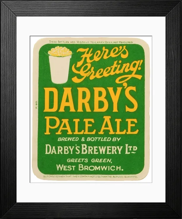 Framed Print : Darby's Pale Ale Framed Print : Darby's Pale Ale