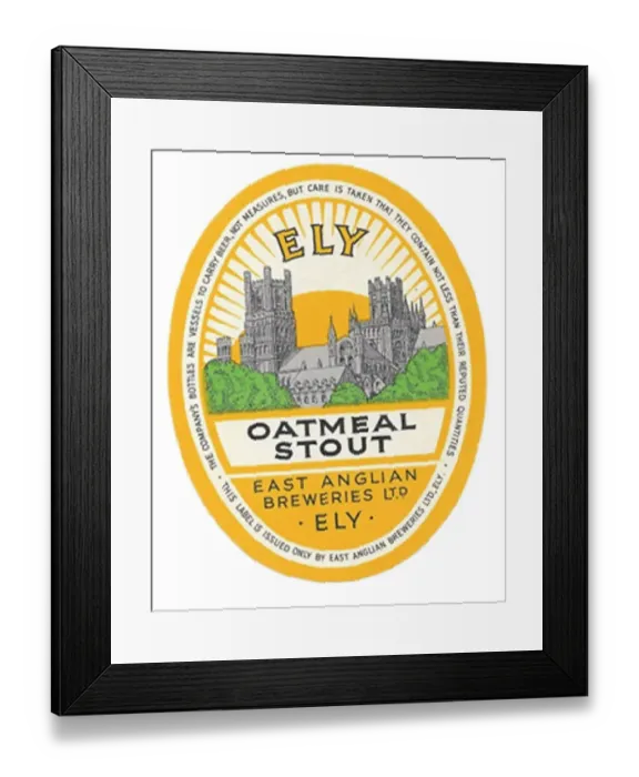 Framed Print : East Anglian Breweries Ely Oatmeal Stout Framed Print : East Anglian Breweries Ely Oatmeal Stout