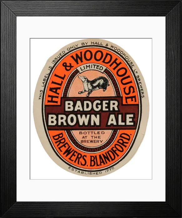 Framed Print : Hall & Woohouse Badger Brown Ale Framed Print : Hall & Woohouse Badger Brown Ale