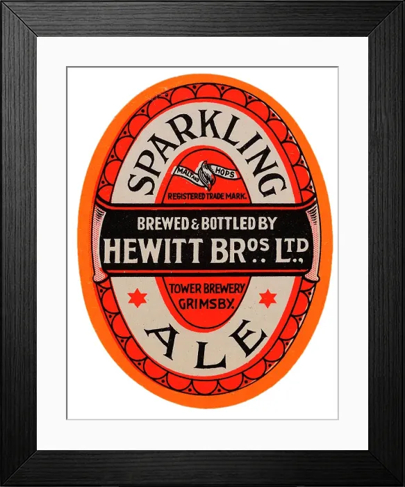 Framed Print : Hewitt Bros Sparkling Ale Framed Print : Hewitt Bros Sparkling Ale