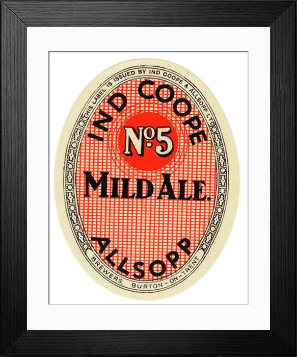 Framed Print : Ind Coope & Allsopp No5 Mild Ale Framed Print : Ind Coope & Allsopp No5 Mild Ale