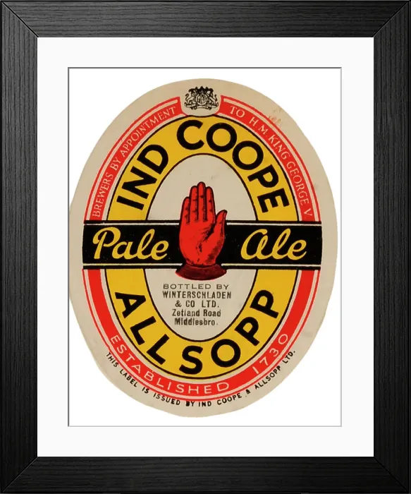 Framed Print : Ind Coope Allsopp Pale Ale (Scroll) Framed Print : Ind Coope Allsopp Pale Ale (Scroll)