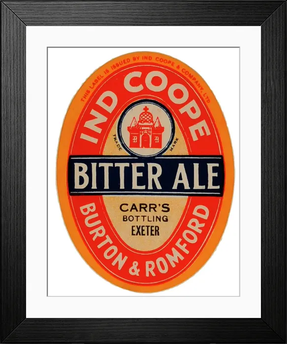 Framed Print : Ind Coope Bitter Ale (Red label) Framed Print : Ind Coope Bitter Ale (Red label)