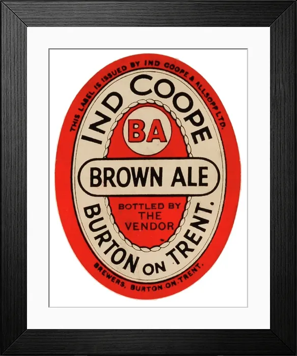 Framed Print : Ind Coope Brown Ale (bottle by vendor logo) Framed Print : Ind Coope Brown Ale (bottle by vendor logo)