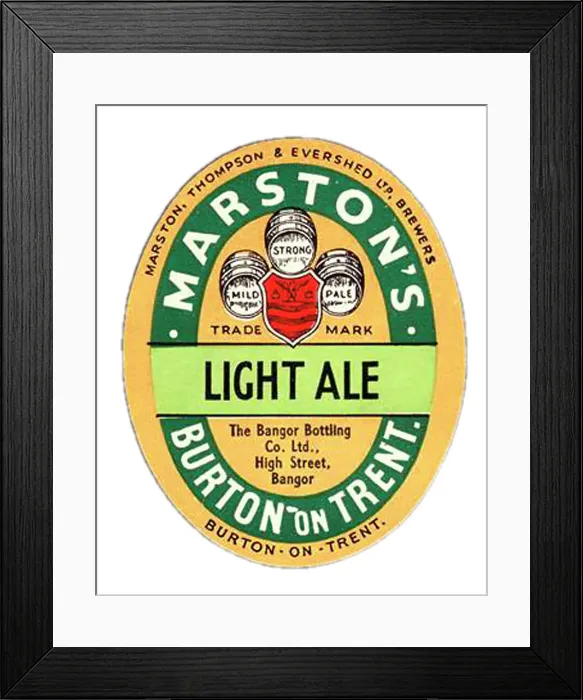 Framed Print : Marston's Light Ale Framed Print : Marston's Light Ale
