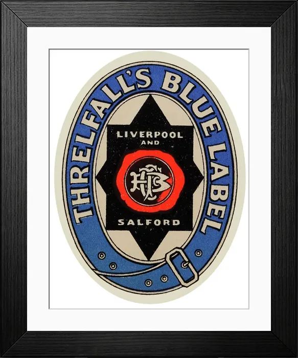 Framed Print : Threlfall's Blue Label Framed Print : Threlfall's Blue Label