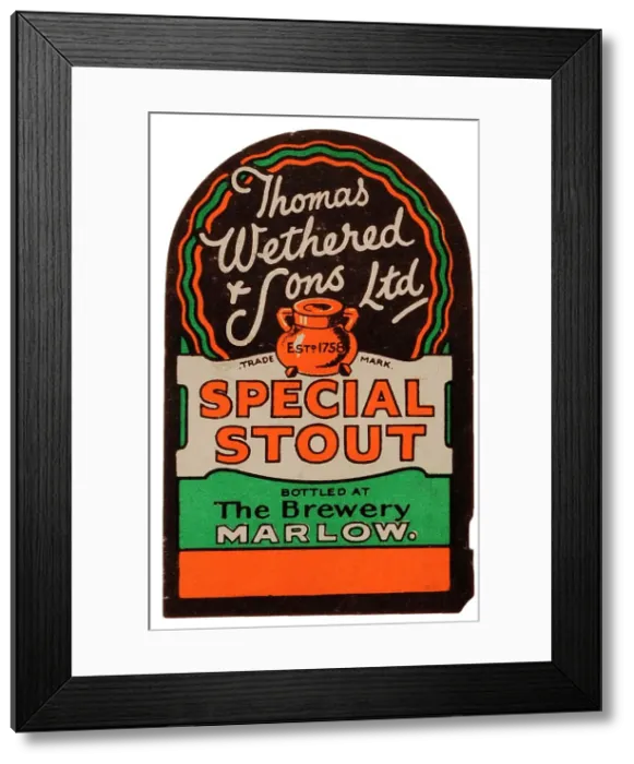 Framed Print : Thomas Wethered Special Stout Framed Print : Thomas Wethered Special Stout