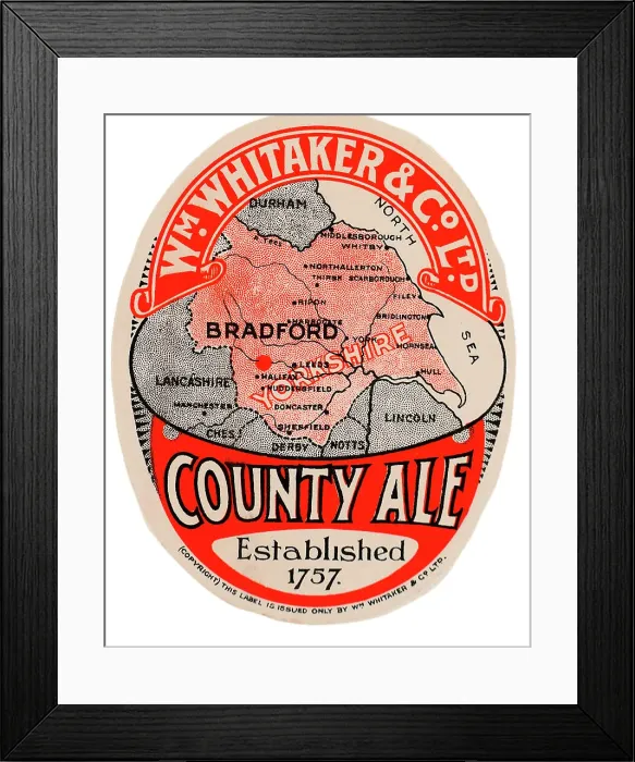Framed Print : Wm Whittaker County Ale Framed Print : Wm Whittaker County Ale