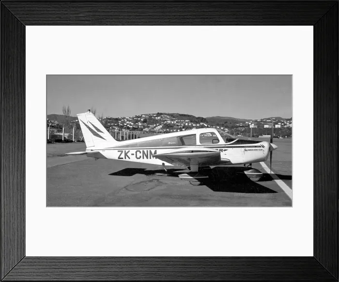 Framed Print : Piper PA-28-140 Cherokee ZK-CNM (msn 28-21100), of Hanero Aero Club. Date: circa 1970 Framed Print : Piper PA-28-140 Cherokee ZK-CNM (msn 28-21100), of Hanero Aero Club. Date: circa 1970
