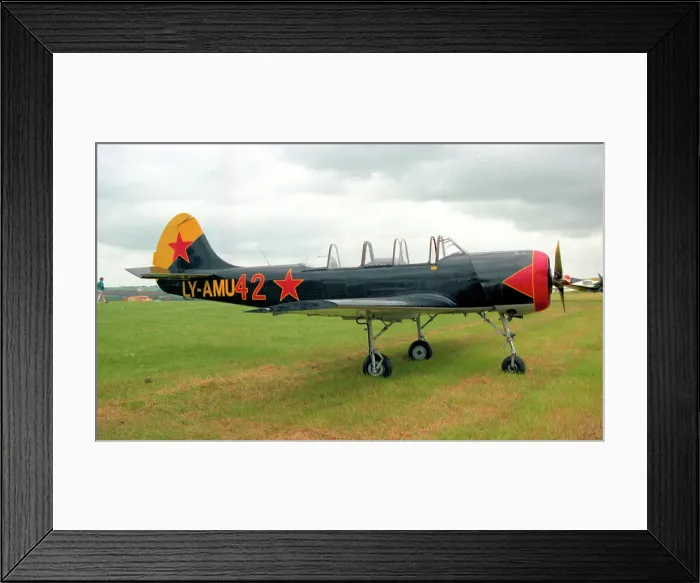 Framed Print : Yakovlev Yak-52 LY-AMU Framed Print : Yakovlev Yak-52 LY-AMU