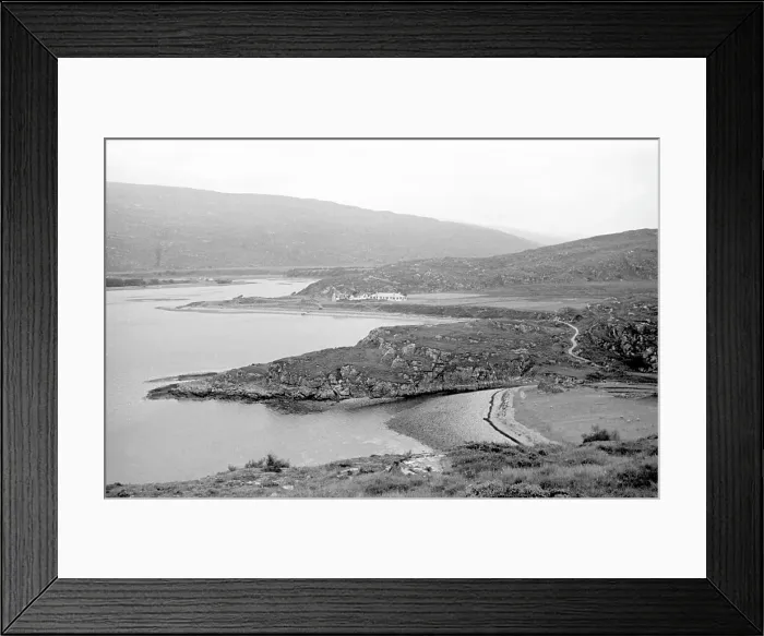 Framed Print : Misty hills and beaches on a sea loch Framed Print : Misty hills and beaches on a sea loch