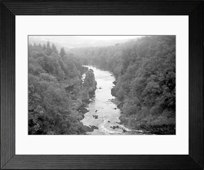 Framed Print : Mountain river flowing through a wooded valley Framed Print : Mountain river flowing through a wooded valley