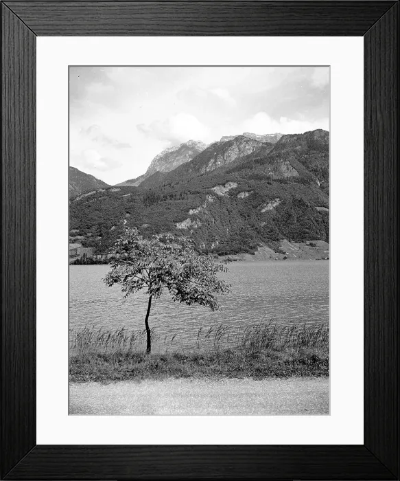 Framed Print : Mountain backdrop to a lake near Albertville Framed Print : Mountain backdrop to a lake near Albertville