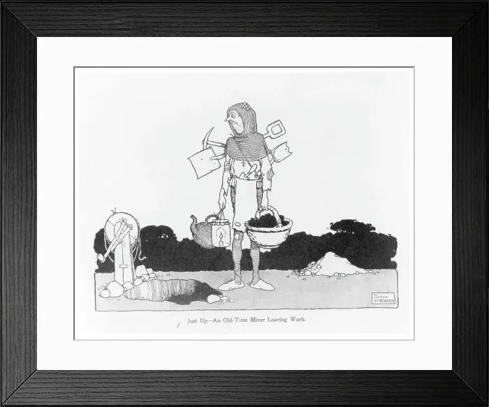 Framed Print : W. Heath-Robinson: Old miner Framed Print : W. Heath-Robinson: Old miner