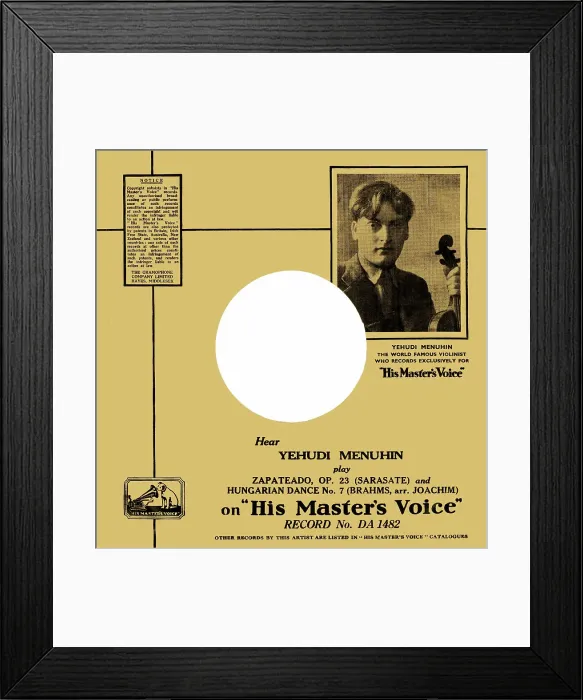 Framed Print : Record sleeve, Yehudi Menuhin, violinist Framed Print : Record sleeve, Yehudi Menuhin, violinist