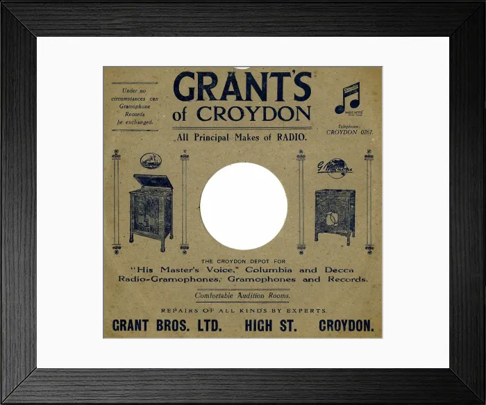 Framed Print : Record sleeve, Grant's of Croydon Framed Print : Record sleeve, Grant's of Croydon