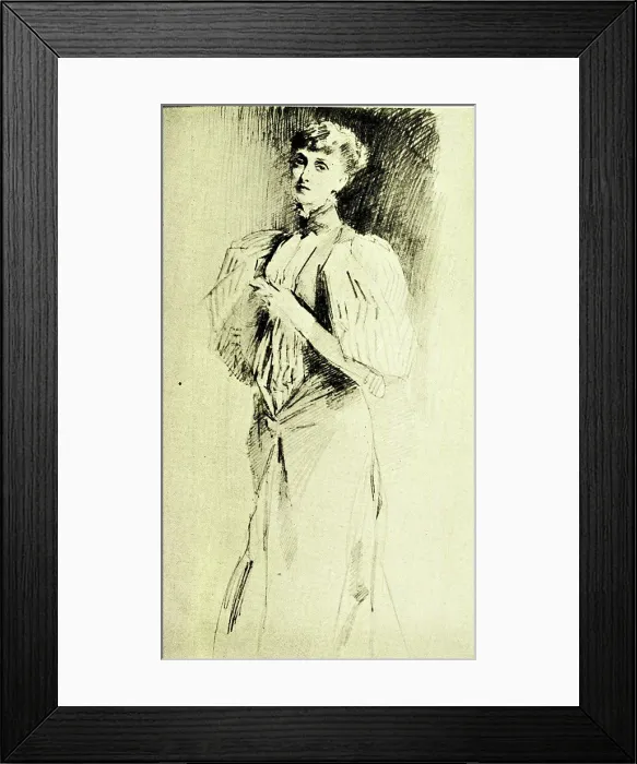 Framed Print : Alice Meynell, writer, by John Singer Sargent Framed Print : Alice Meynell, writer, by John Singer Sargent