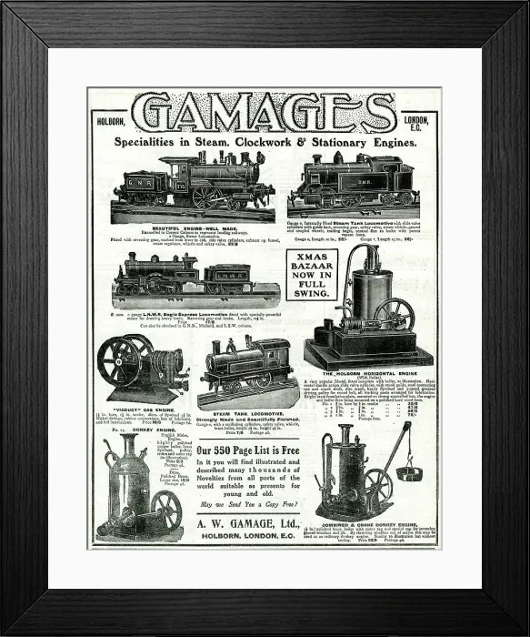 Framed Print : Advert, A W Gamage Ltd, Holborn, London Framed Print : Advert, A W Gamage Ltd, Holborn, London