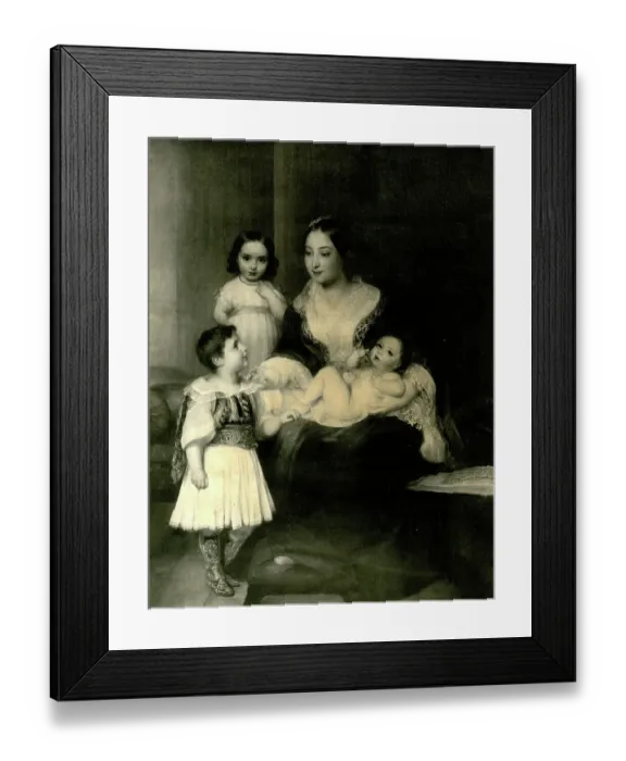 Framed Print : Greek family, mother and her children Framed Print : Greek family, mother and her children