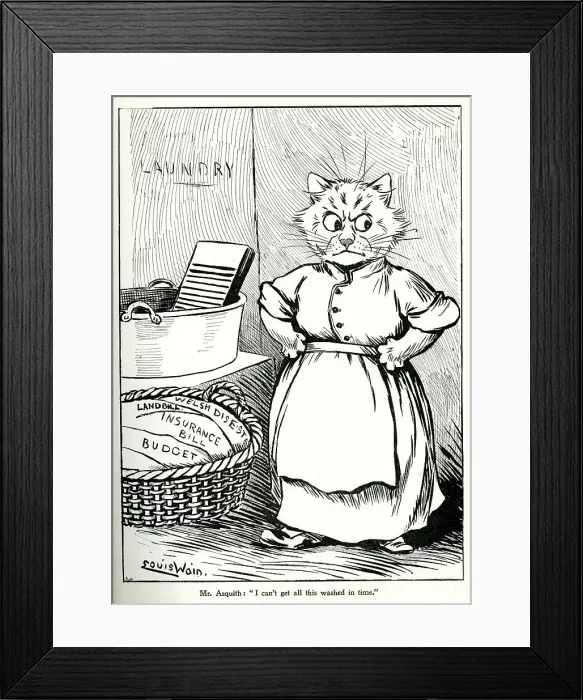 Framed Print : Cartoon, Liberal Prime Minister Asquith Framed Print : Cartoon, Liberal Prime Minister Asquith