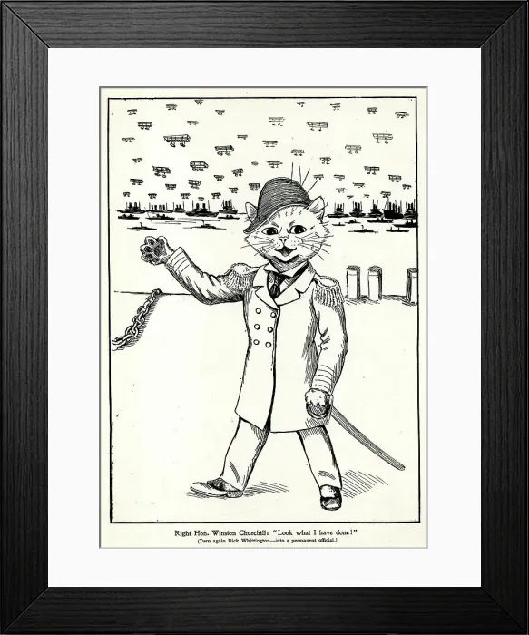 Framed Print : Cartoon, Winston Churchill, First Lord of the Admiralty Framed Print : Cartoon, Winston Churchill, First Lord of the Admiralty